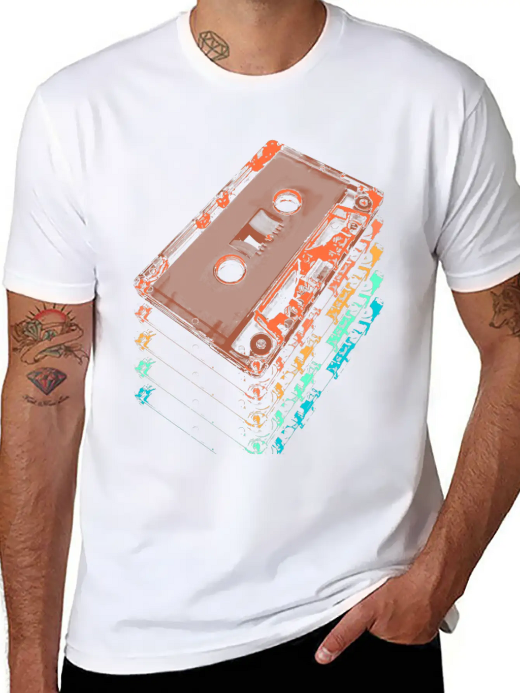 Cassette Tapes Breathable Graphic T-Shirt – Perfect For Casual Days