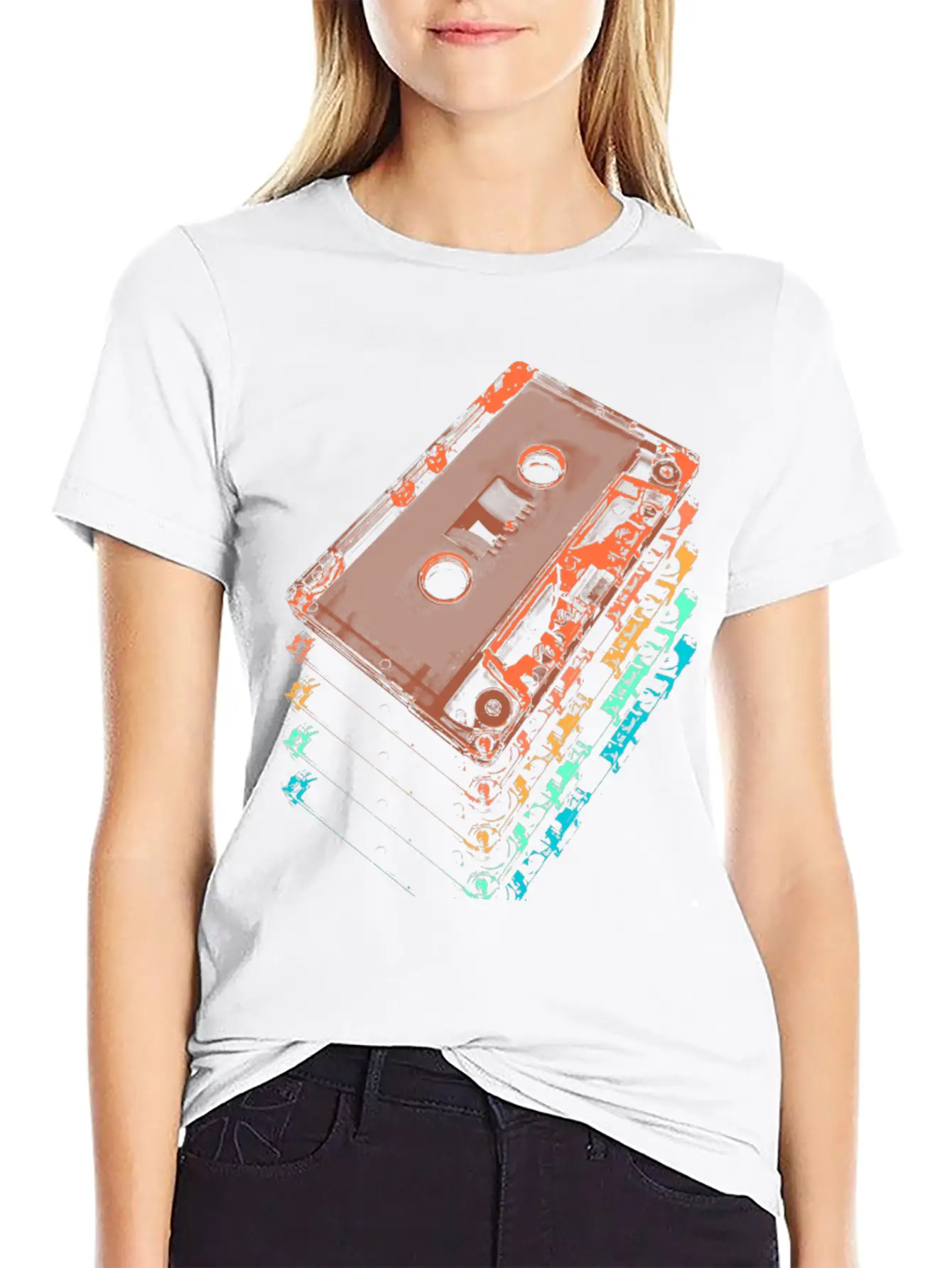 Cassette Tapes Breathable Graphic T-Shirt – Perfect For Casual Days