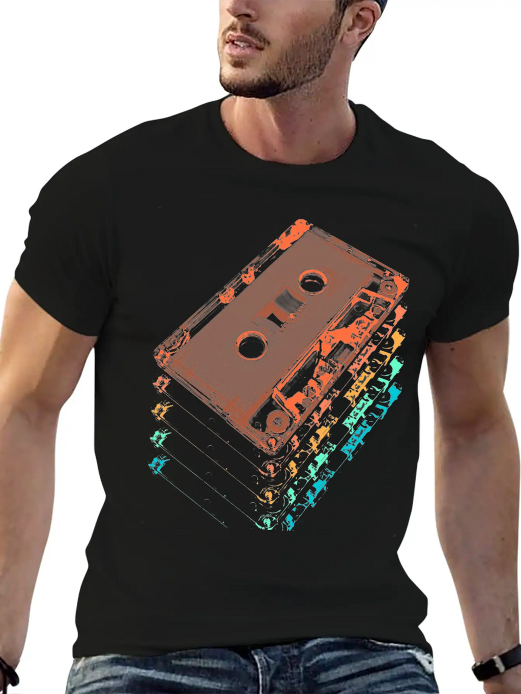 Cassette Tapes Breathable Graphic T-Shirt – Perfect For Casual Days
