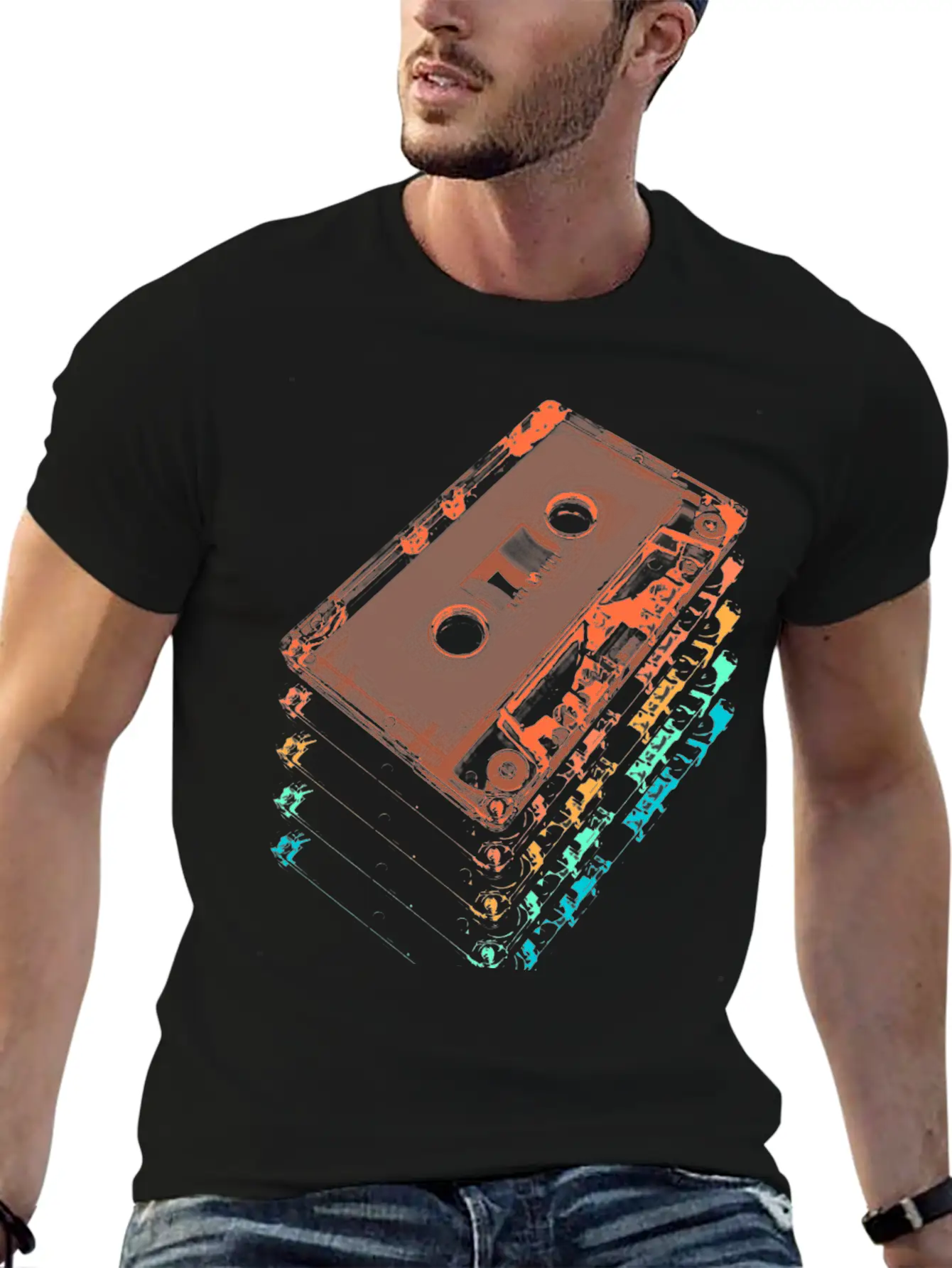 Cassette Tapes Breathable Graphic T-Shirt – Perfect For Casual Days