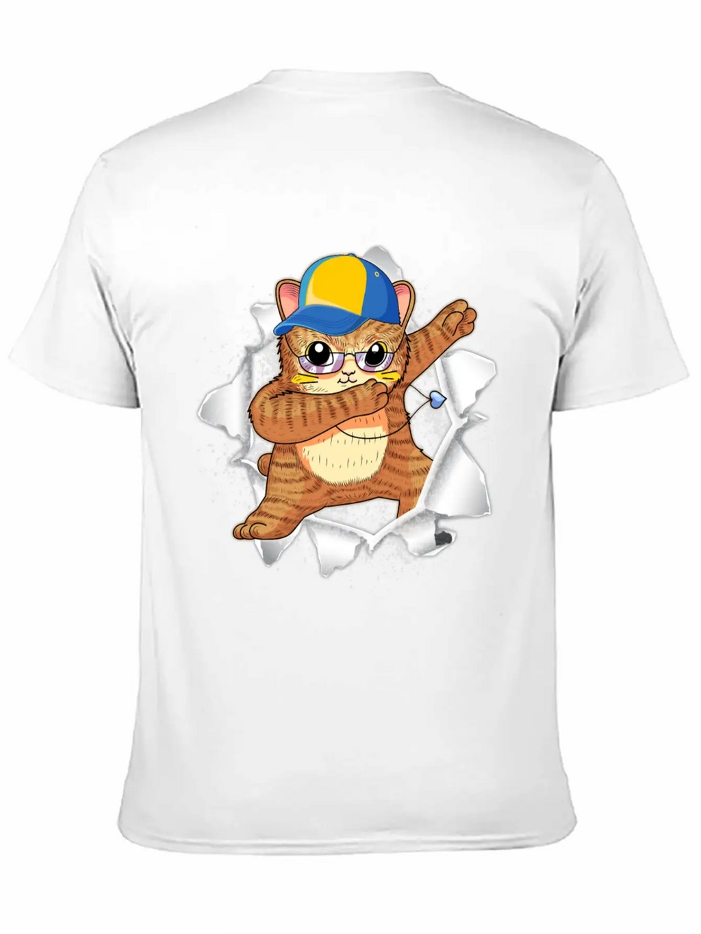 Cat Appeared Torn Tee Basic Graphic T-Shirt – Daily Comfort In Soft Cotton