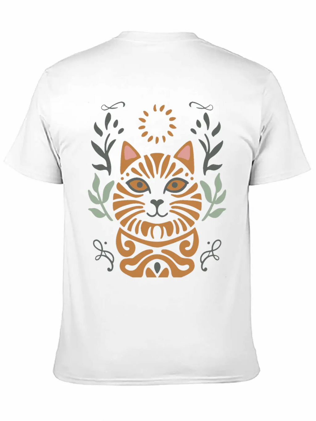 Cat Boho Style Design Basic Graphic T-Shirt – Daily Comfort In Soft Cotton