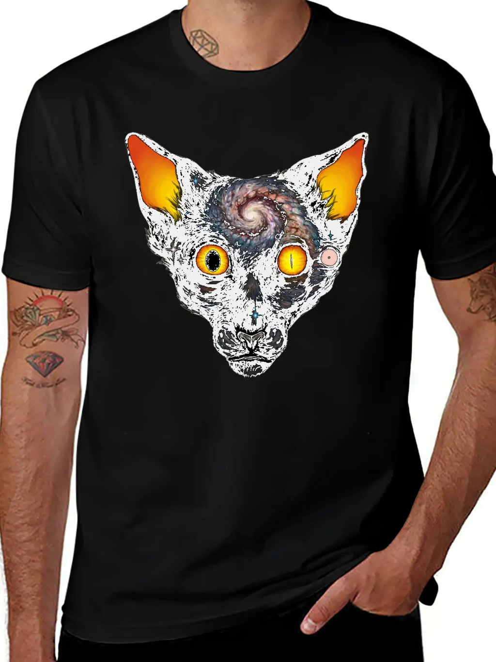 Cat Cosmos Breathable Soft Cotton T-Shirt – Timeless Casual Look