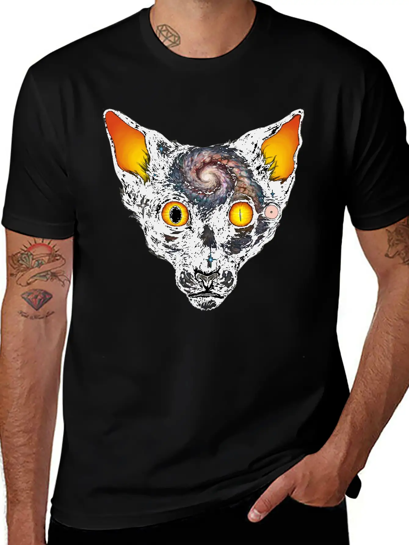 Cat Cosmos Breathable Soft Cotton T-Shirt – Timeless Casual Look