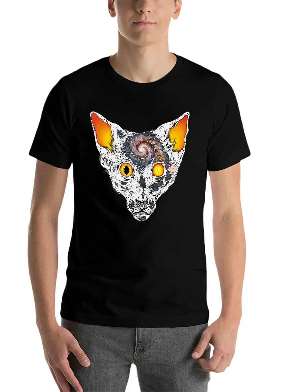 Cat Cosmos Breathable Soft Cotton T-Shirt – Timeless Casual Look