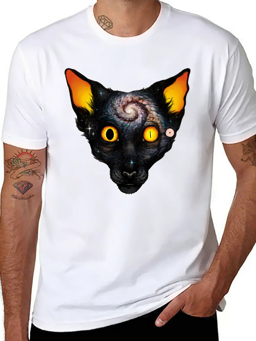 Cat Cosmos Breathable Soft Cotton T-Shirt – Timeless Casual Look