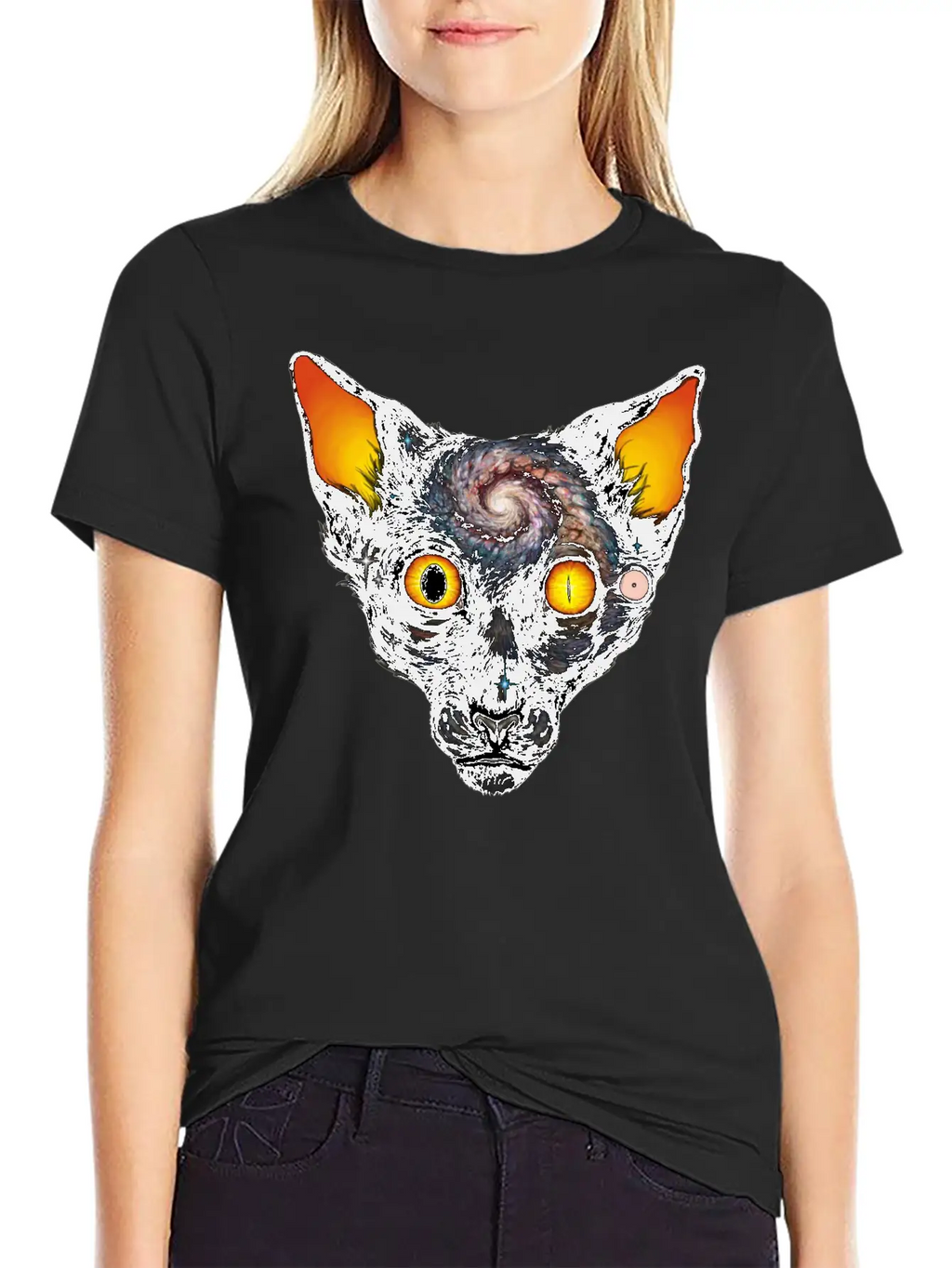 Cat Cosmos Breathable Soft Cotton T-Shirt – Timeless Casual Look