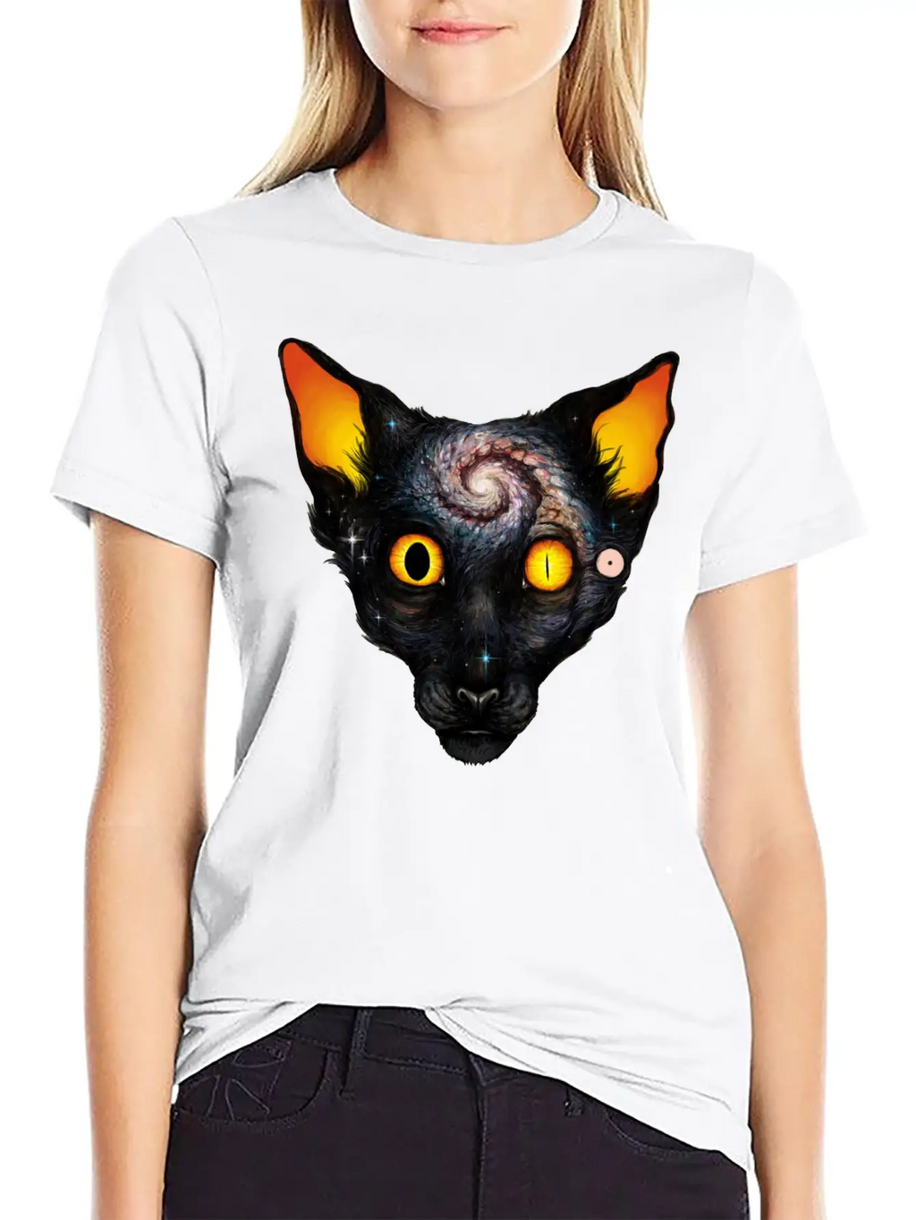 Cat Cosmos Breathable Soft Cotton T-Shirt – Timeless Casual Look