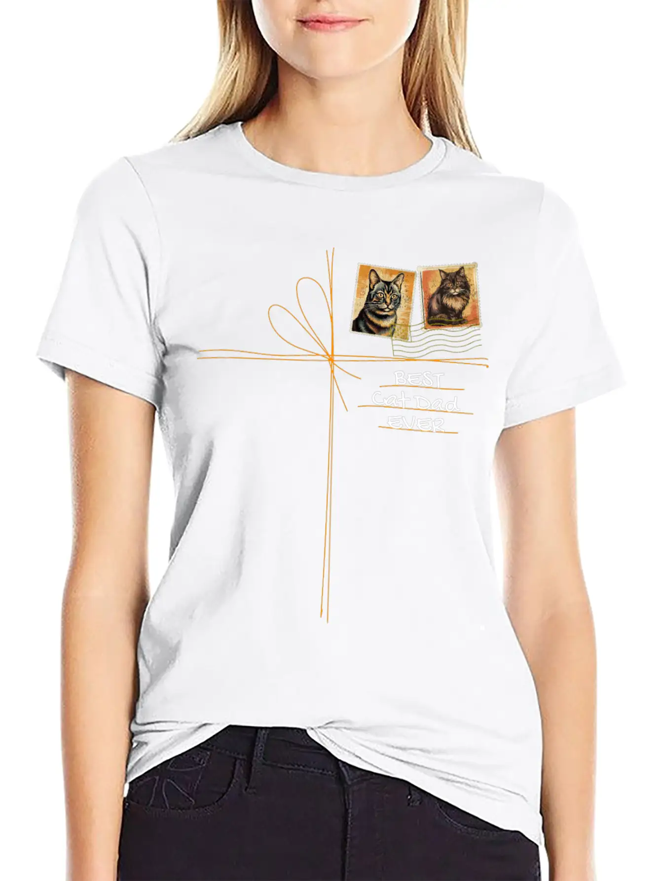 Cat-Dad Kitten-Daddy Cartoon-Cat Cats-dads Essential Cotton Tee For Daily Outfits – Unisex Style