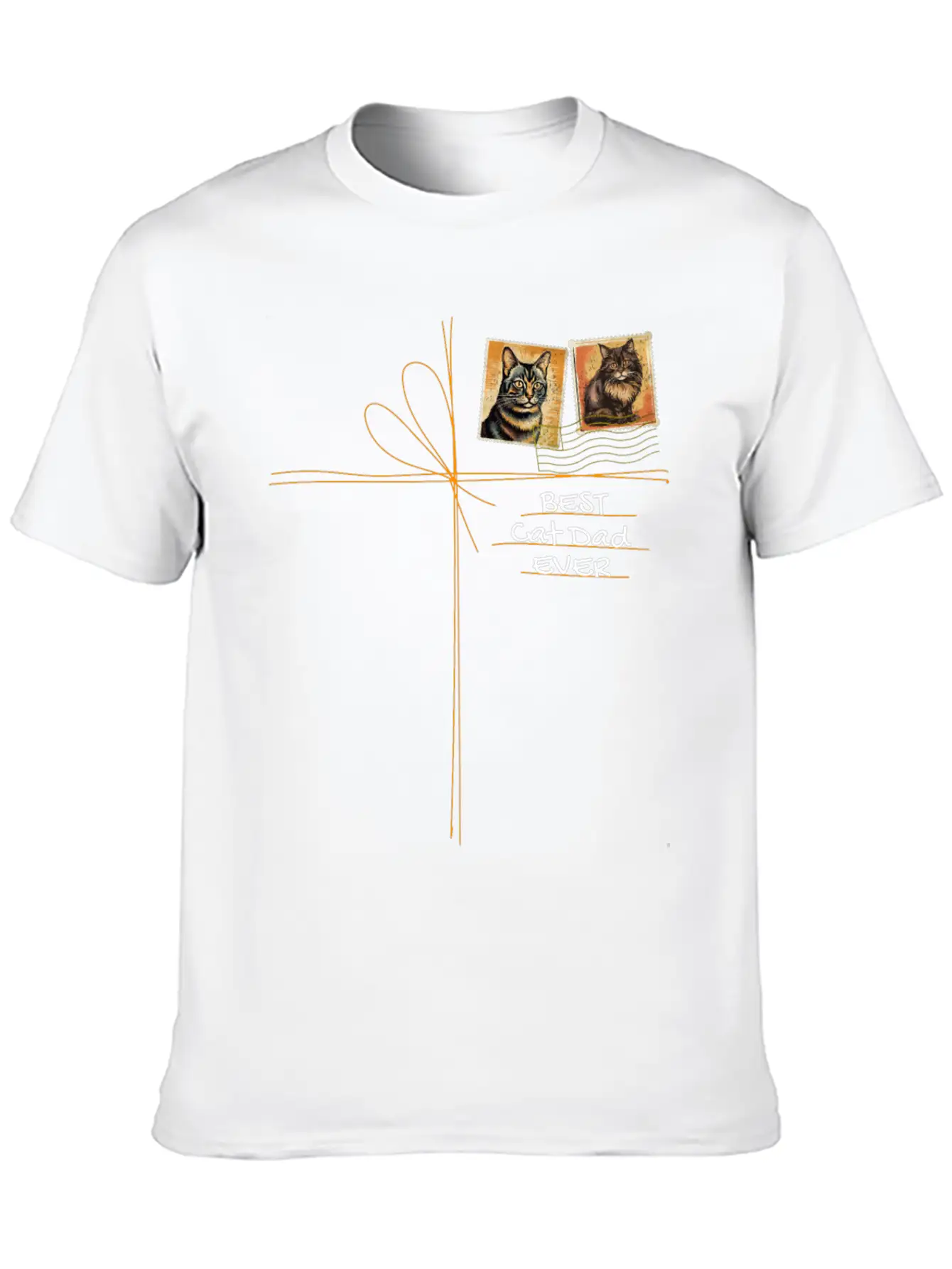 Cat-Dad Kitten-Daddy Cartoon-Cat Cats-dads Essential Cotton Tee For Daily Outfits – Unisex Style