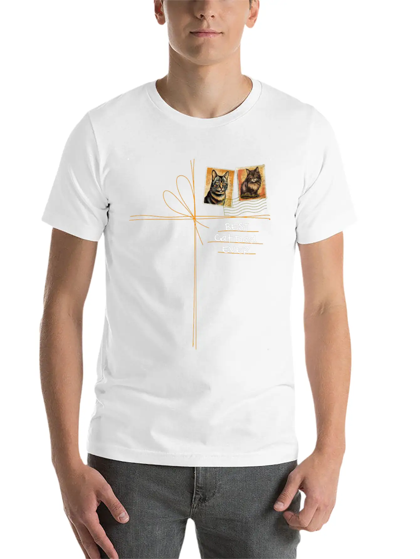 Cat-Dad Kitten-Daddy Cartoon-Cat Cats-dads Essential Cotton Tee For Daily Outfits – Unisex Style