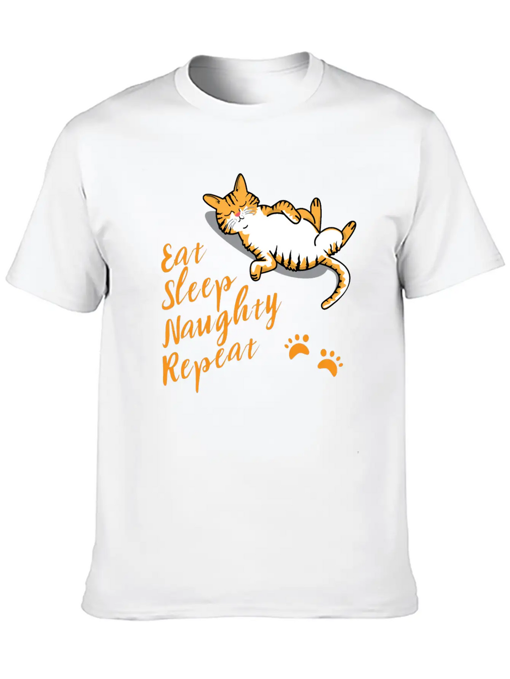 CAT Eat Sleep Naughty Sleep Classic Cotton Tee – Unisex Comfort For Any Season