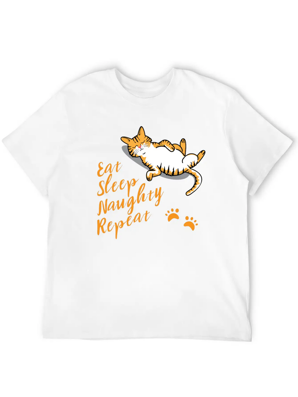 CAT Eat Sleep Naughty Sleep Classic Cotton Tee – Unisex Comfort For Any Season