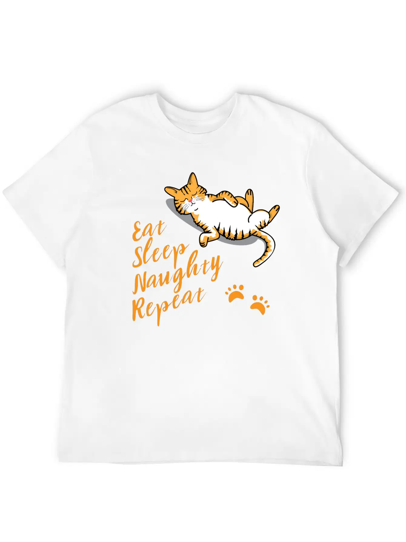 CAT Eat Sleep Naughty Sleep Classic Cotton Tee – Unisex Comfort For Any Season