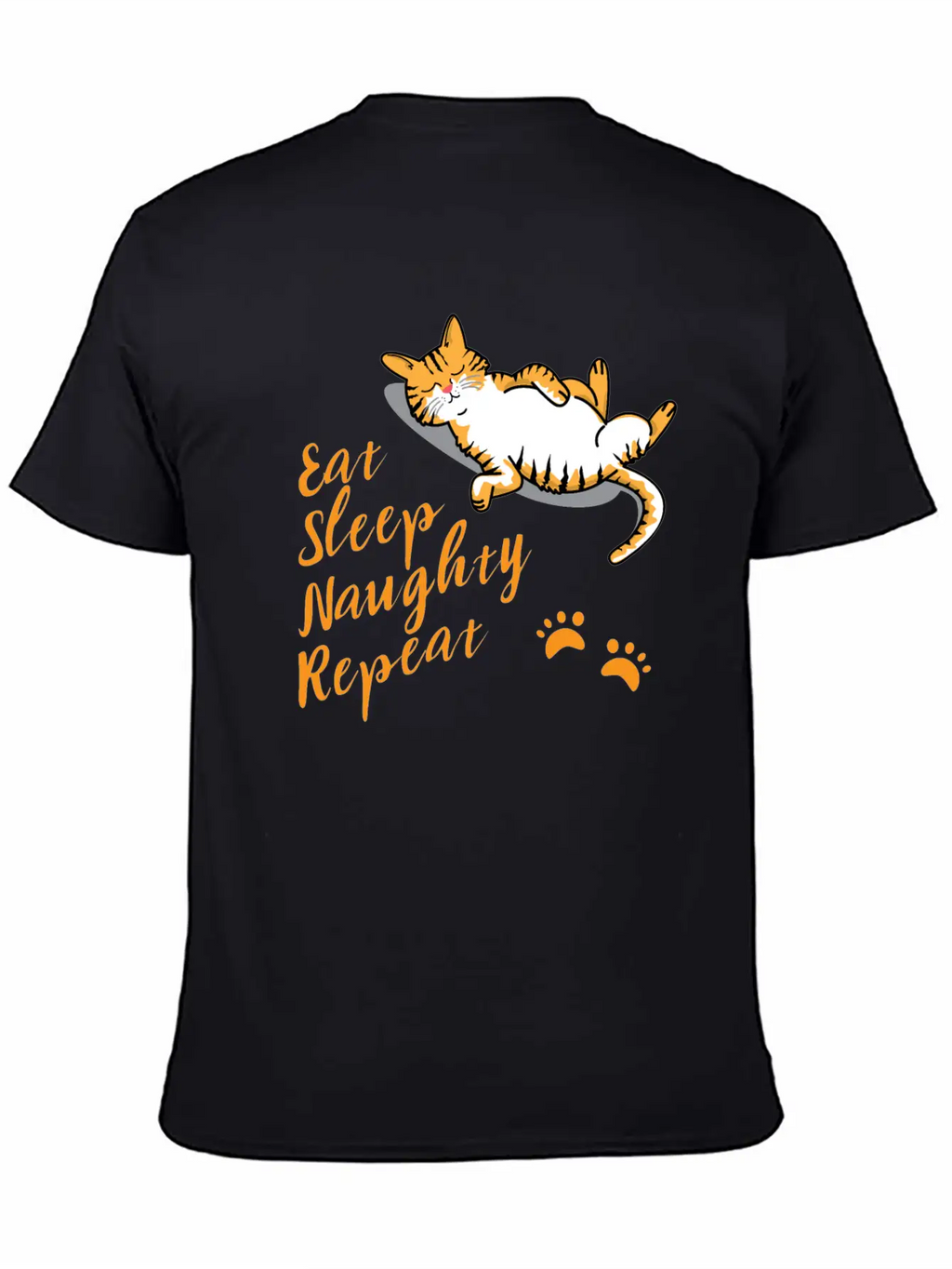 CAT Eat Sleep Naughty Sleep Classic Cotton Tee – Unisex Comfort For Any Season