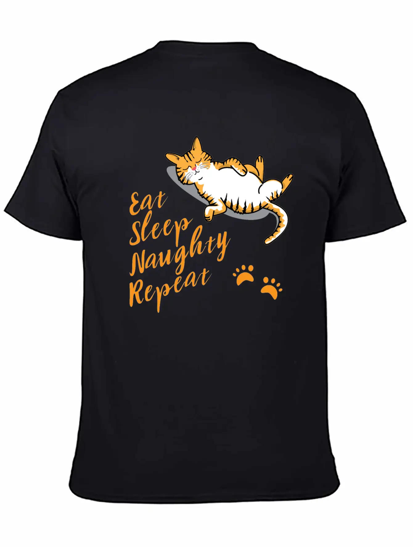 CAT Eat Sleep Naughty Sleep Classic Cotton Tee – Unisex Comfort For Any Season