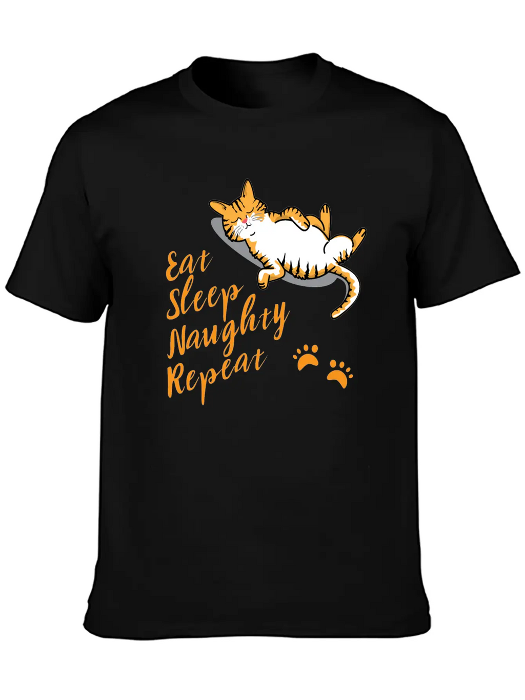 CAT Eat Sleep Naughty Sleep Classic Cotton Tee – Unisex Comfort For Any Season