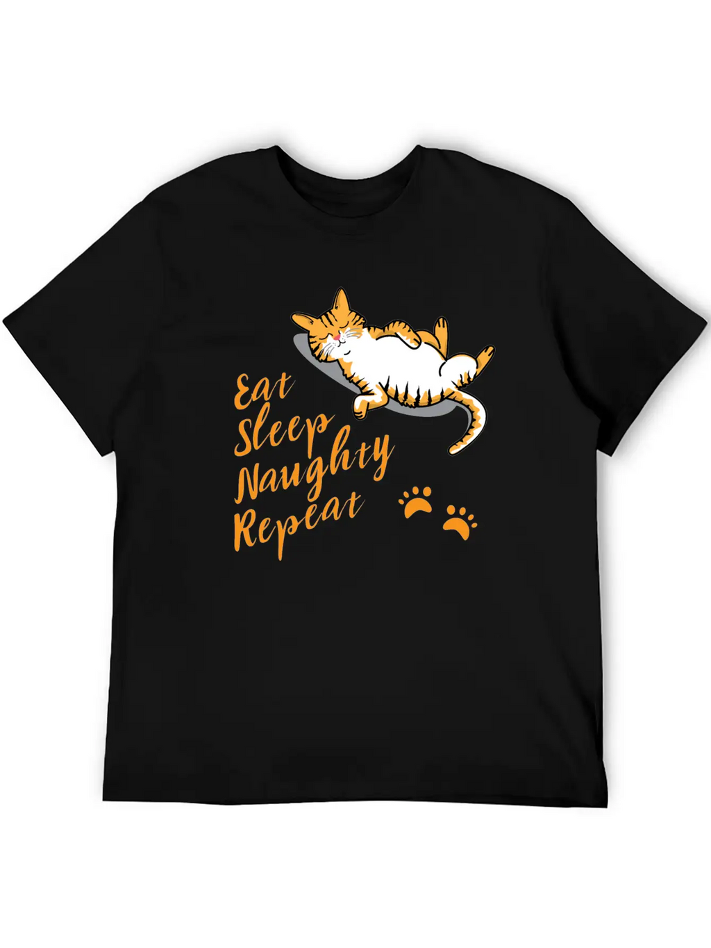 CAT Eat Sleep Naughty Sleep Classic Cotton Tee – Unisex Comfort For Any Season