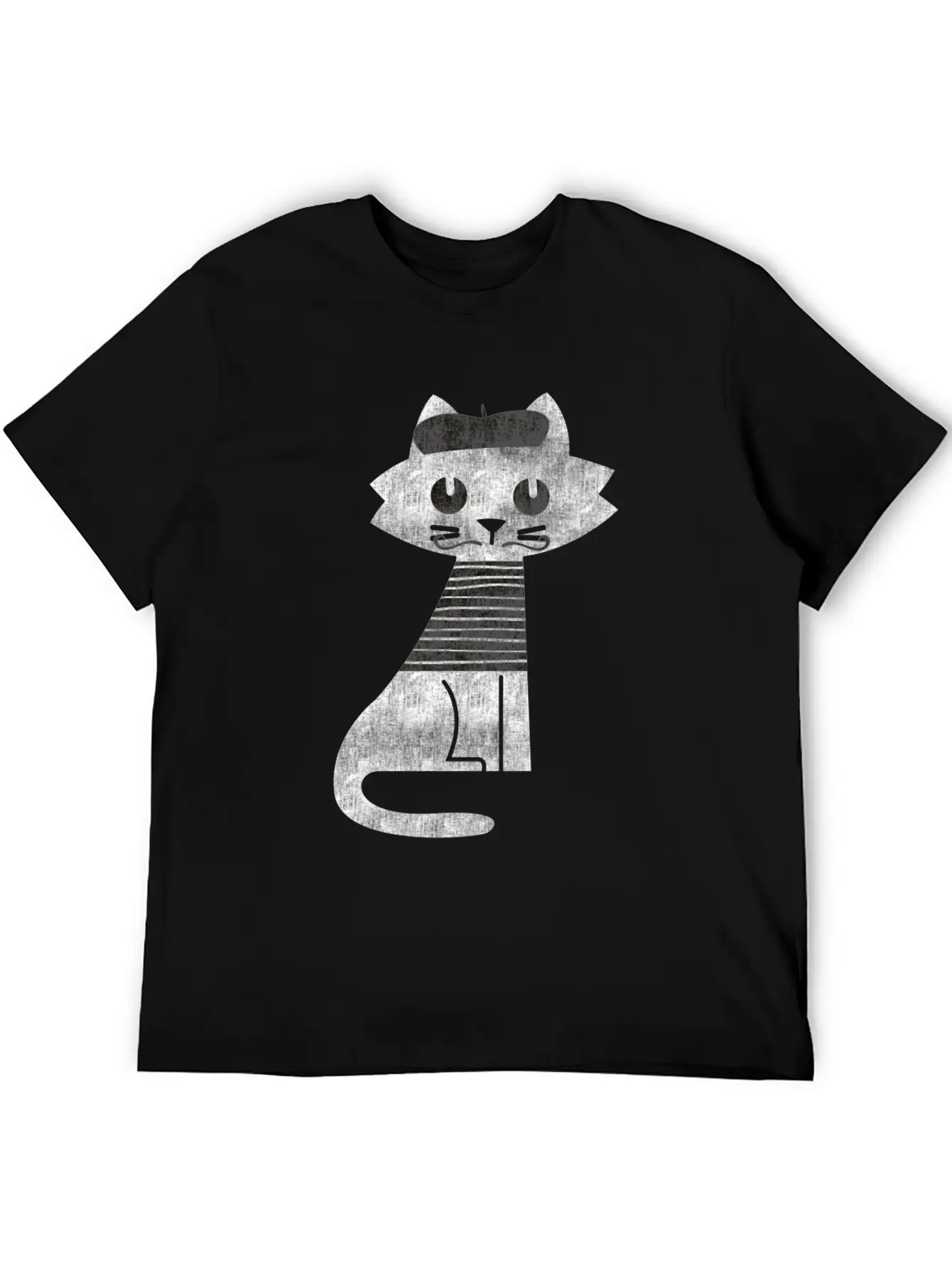 Cat From Paris Breathable Graphic T-Shirt – Perfect For Casual Days