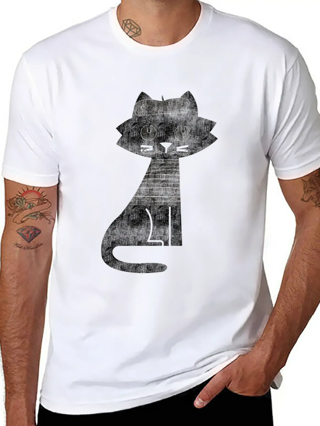 Cat From Paris Breathable Graphic T-Shirt – Perfect For Casual Days