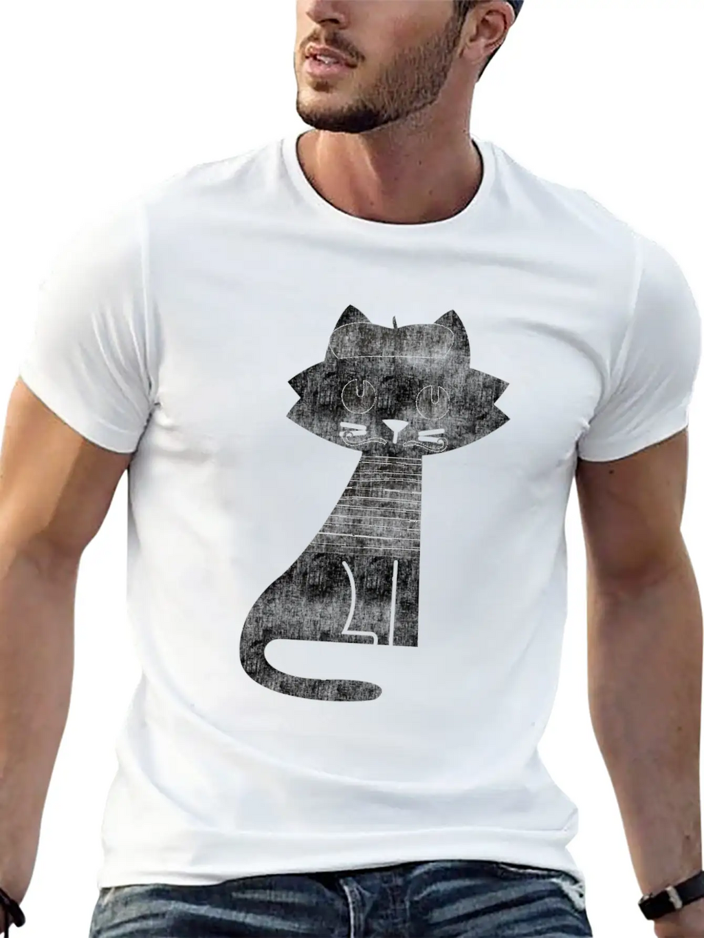 Cat From Paris Breathable Graphic T-Shirt – Perfect For Casual Days