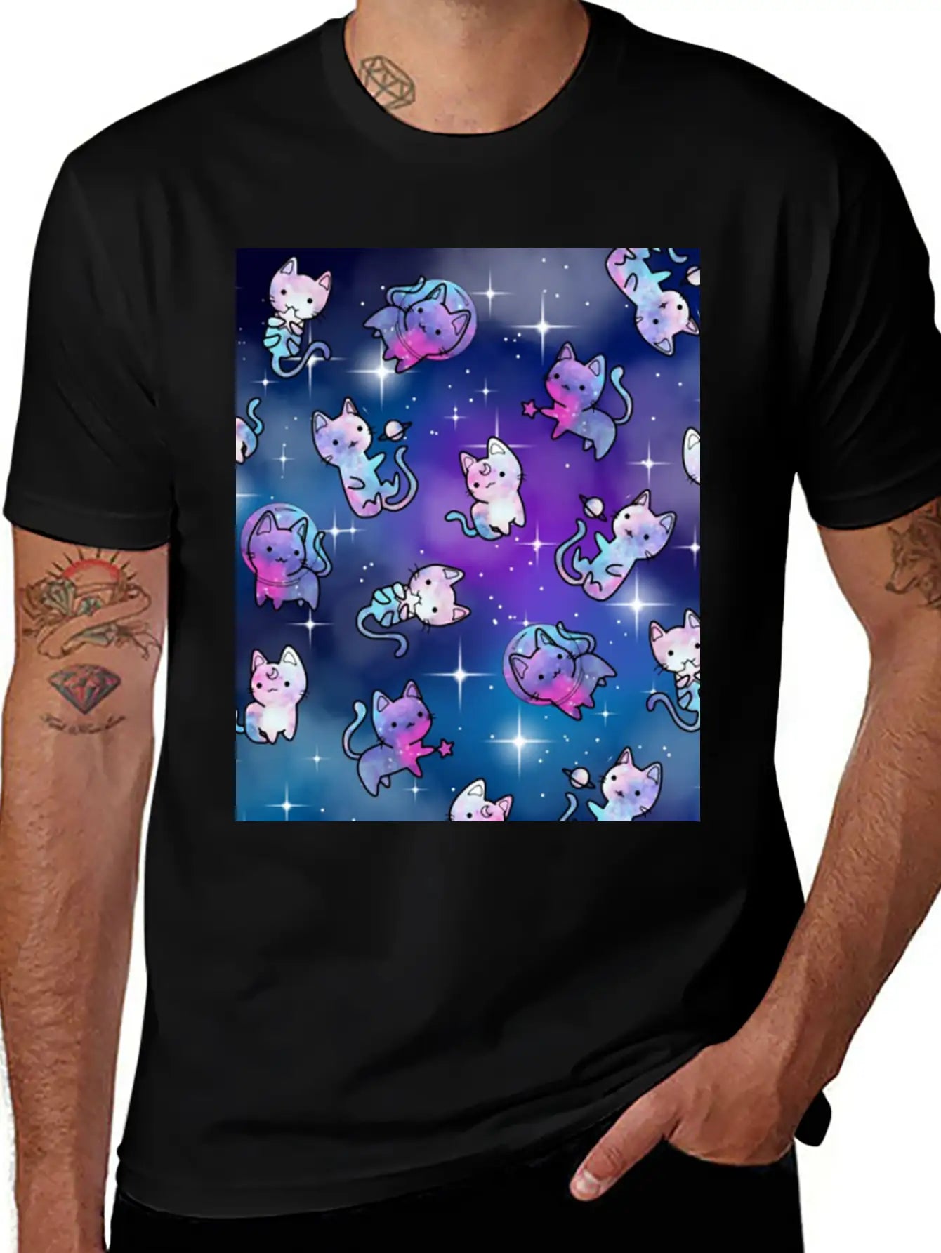 Cat Galaxy Classic Cotton Tee – Unisex Comfort For Any Season