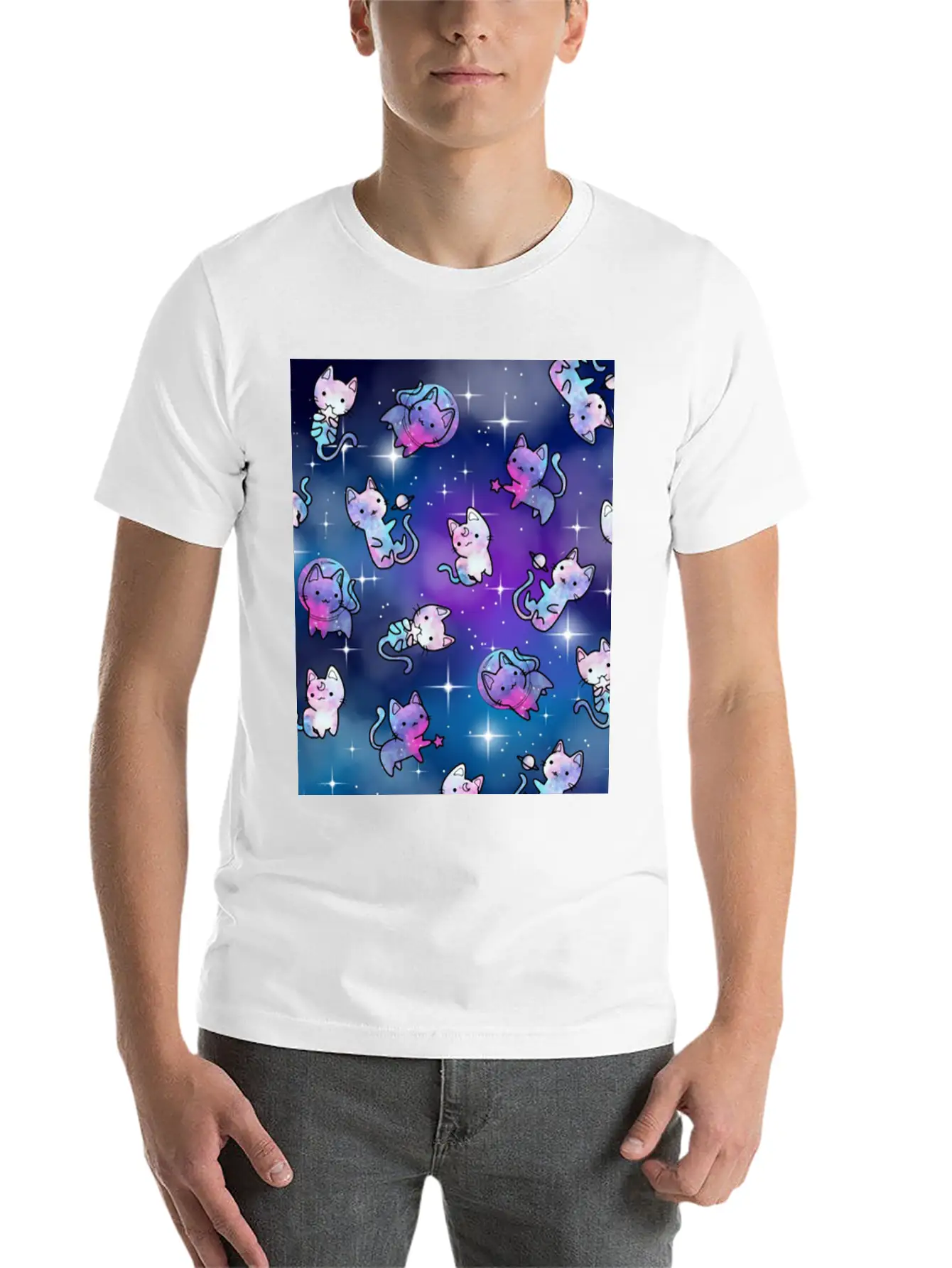 Cat Galaxy Classic Cotton Tee – Unisex Comfort For Any Season