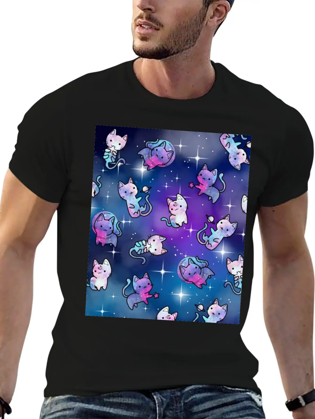 Cat Galaxy Classic Cotton Tee – Unisex Comfort For Any Season