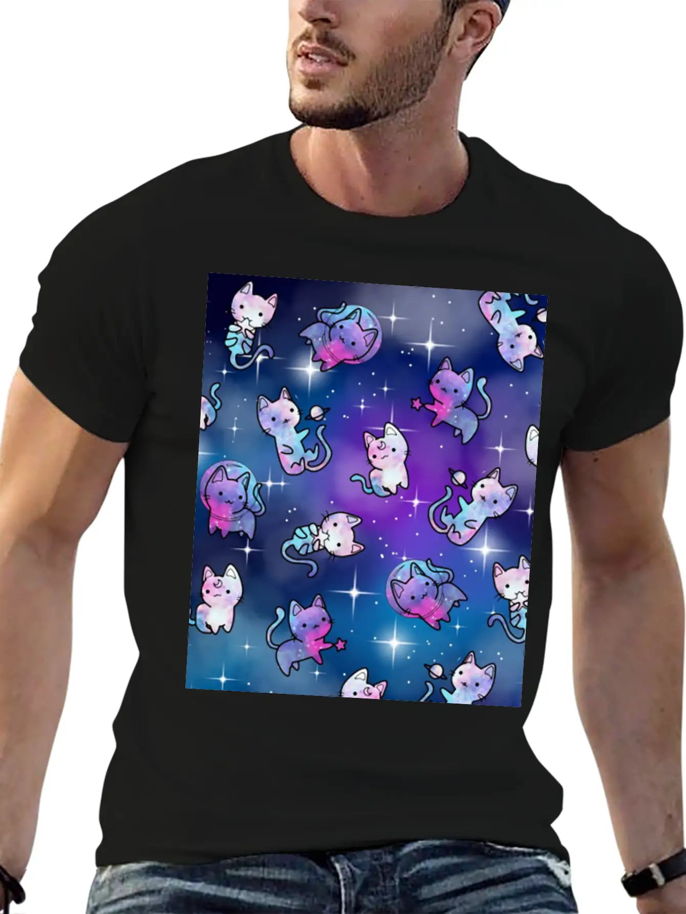 Cat Galaxy Classic Cotton Tee – Unisex Comfort For Any Season
