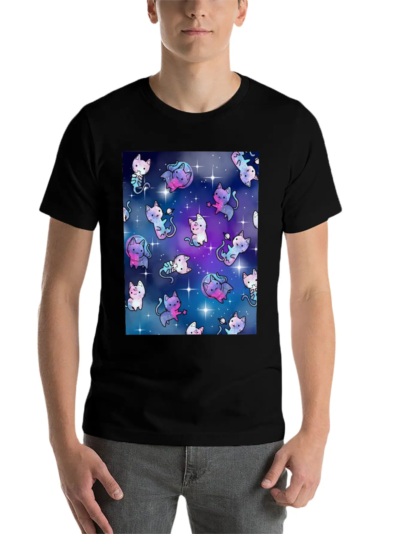 Cat Galaxy Classic Cotton Tee – Unisex Comfort For Any Season