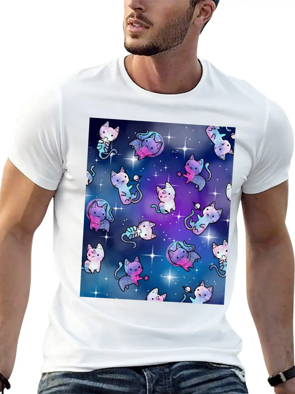Cat Galaxy Classic Cotton Tee – Unisex Comfort For Any Season