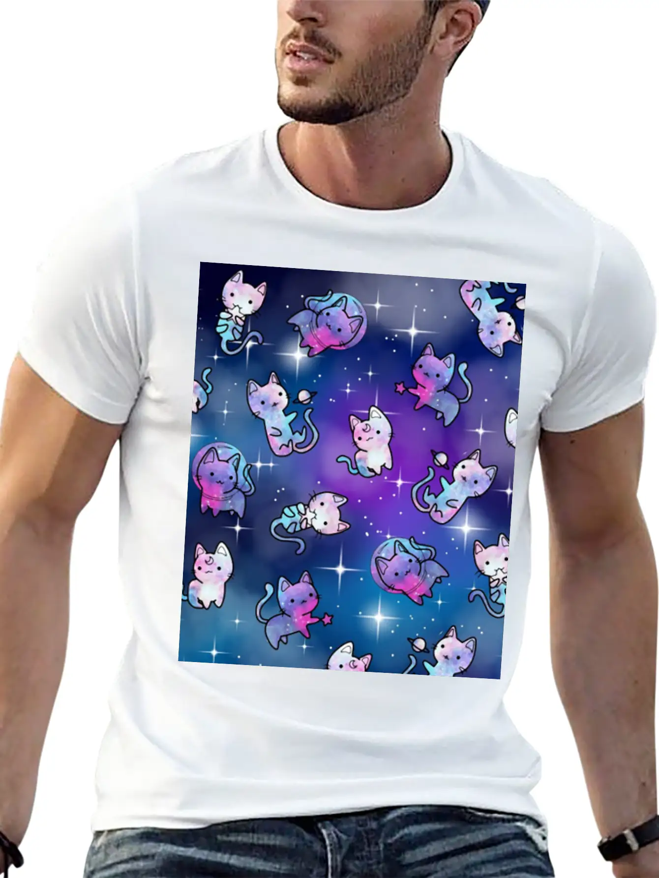 Cat Galaxy Classic Cotton Tee – Unisex Comfort For Any Season