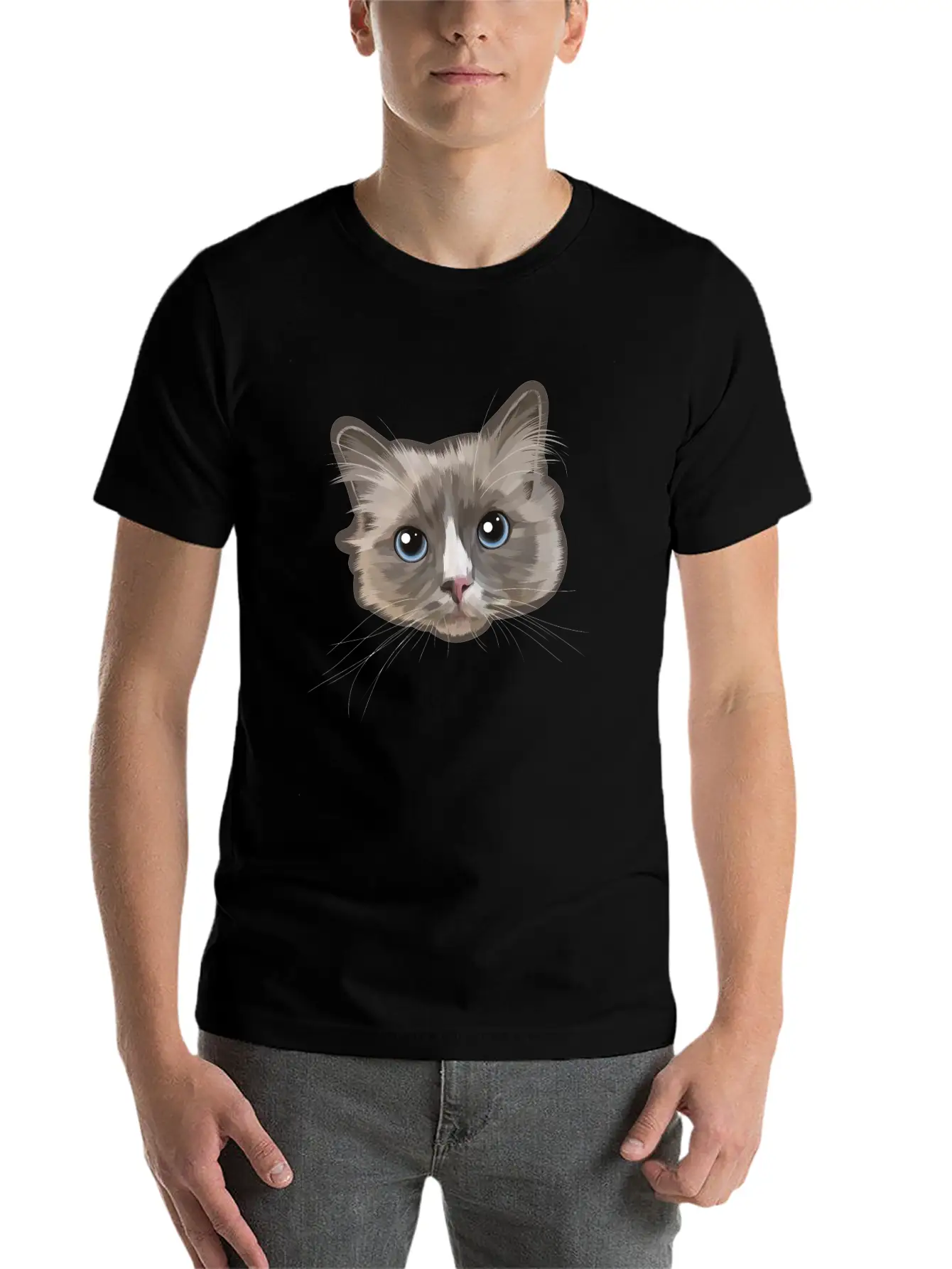 Cat Grey Relaxed Everyday Tee – Lightweight And Durable Cotton