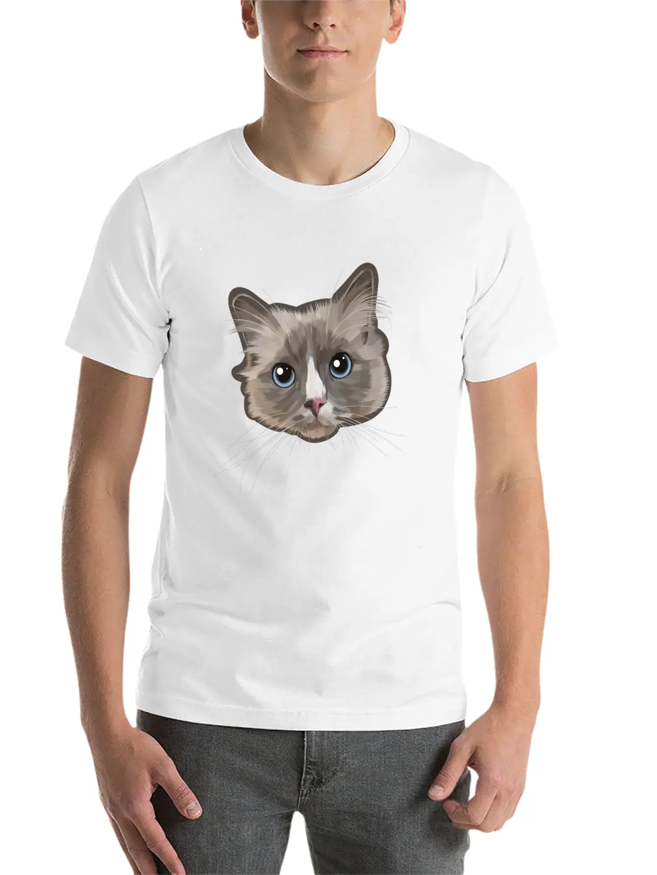 Cat Grey Relaxed Everyday Tee – Lightweight And Durable Cotton
