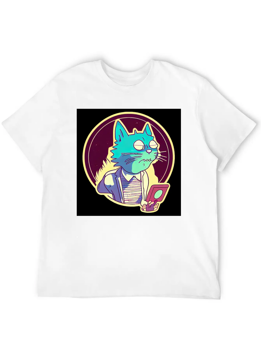 Cat In The Style Of Illustration Basic Graphic T-Shirt – Daily Comfort In Soft Cotton