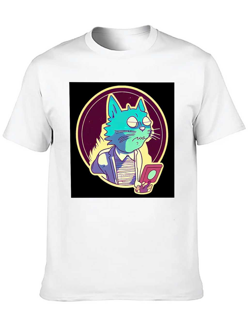 Cat In The Style Of Illustration Basic Graphic T-Shirt – Daily Comfort In Soft Cotton