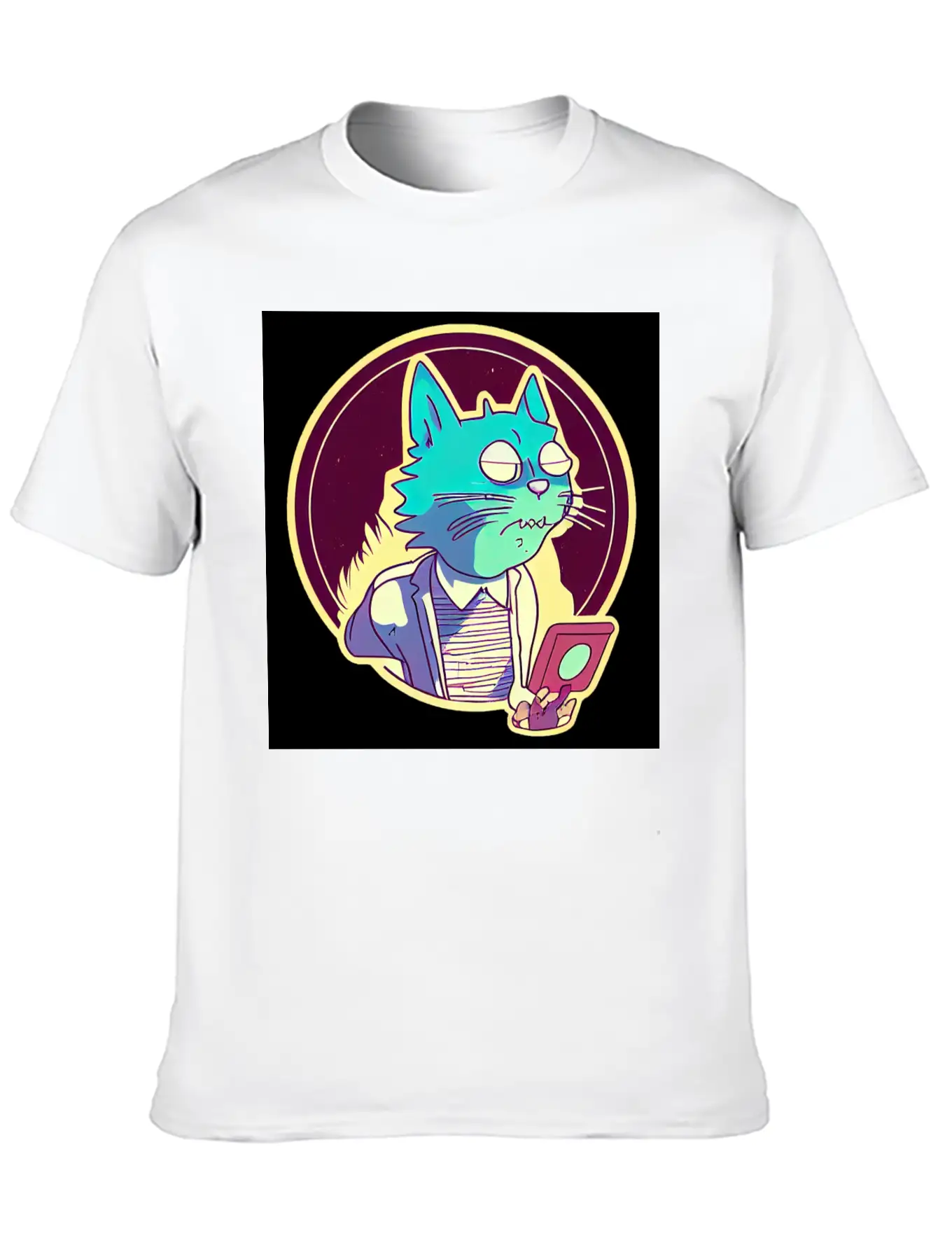 Cat In The Style Of Illustration Basic Graphic T-Shirt – Daily Comfort In Soft Cotton