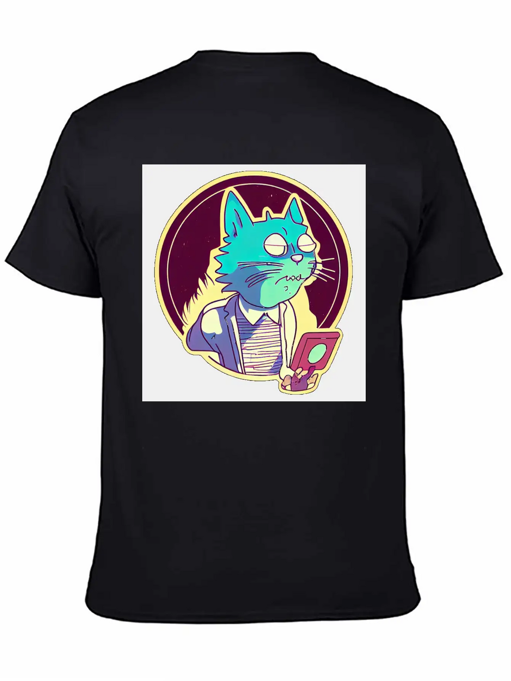 Cat In The Style Of Illustration Basic Graphic T-Shirt – Daily Comfort In Soft Cotton