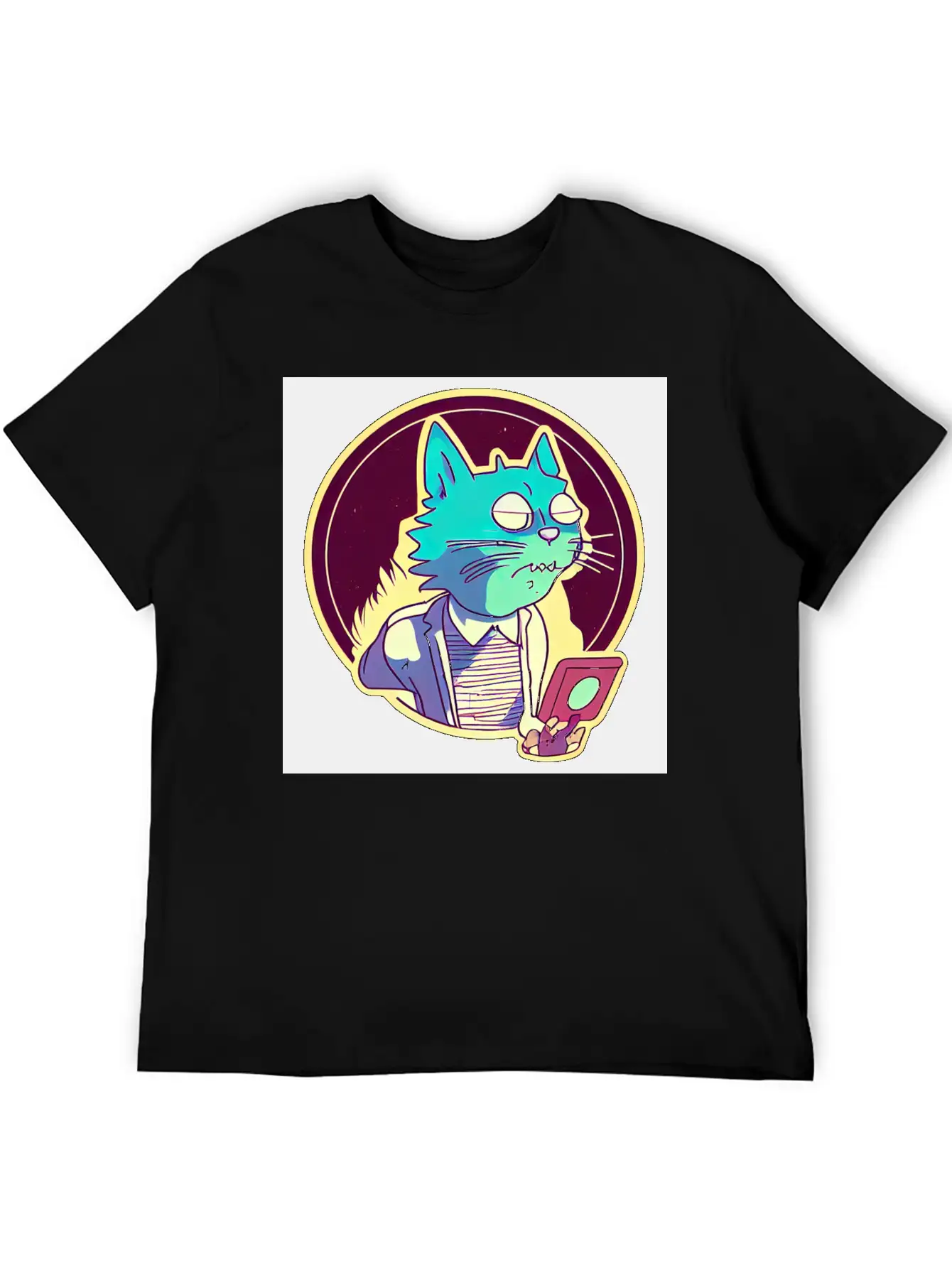 Cat In The Style Of Illustration Basic Graphic T-Shirt – Daily Comfort In Soft Cotton