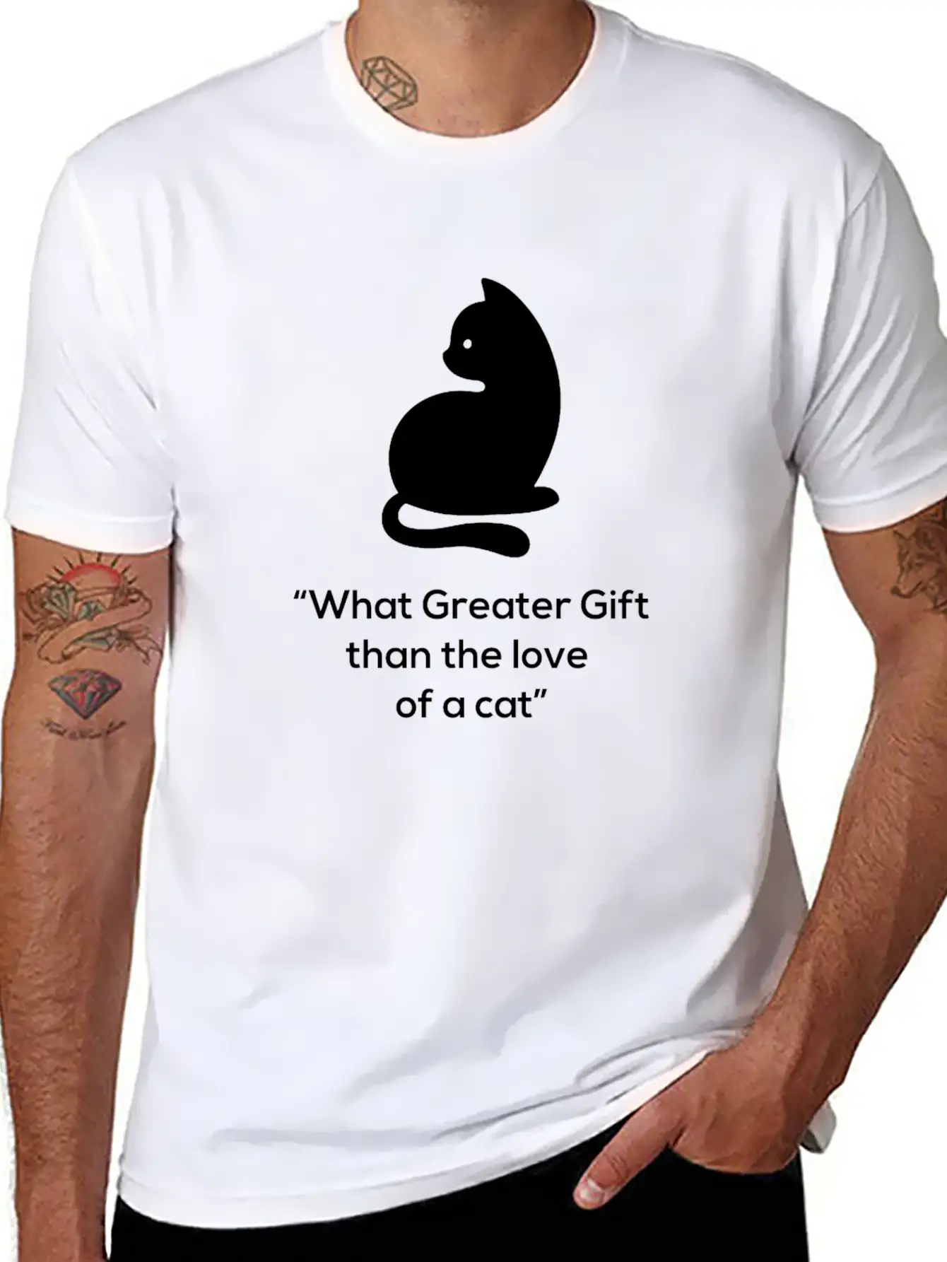 CAT LOVER OWNER FUNNY BIRTHDAY PRESENT SURPRISE Timeless Short Sleeve Tee – Comfy And Minimalist Design