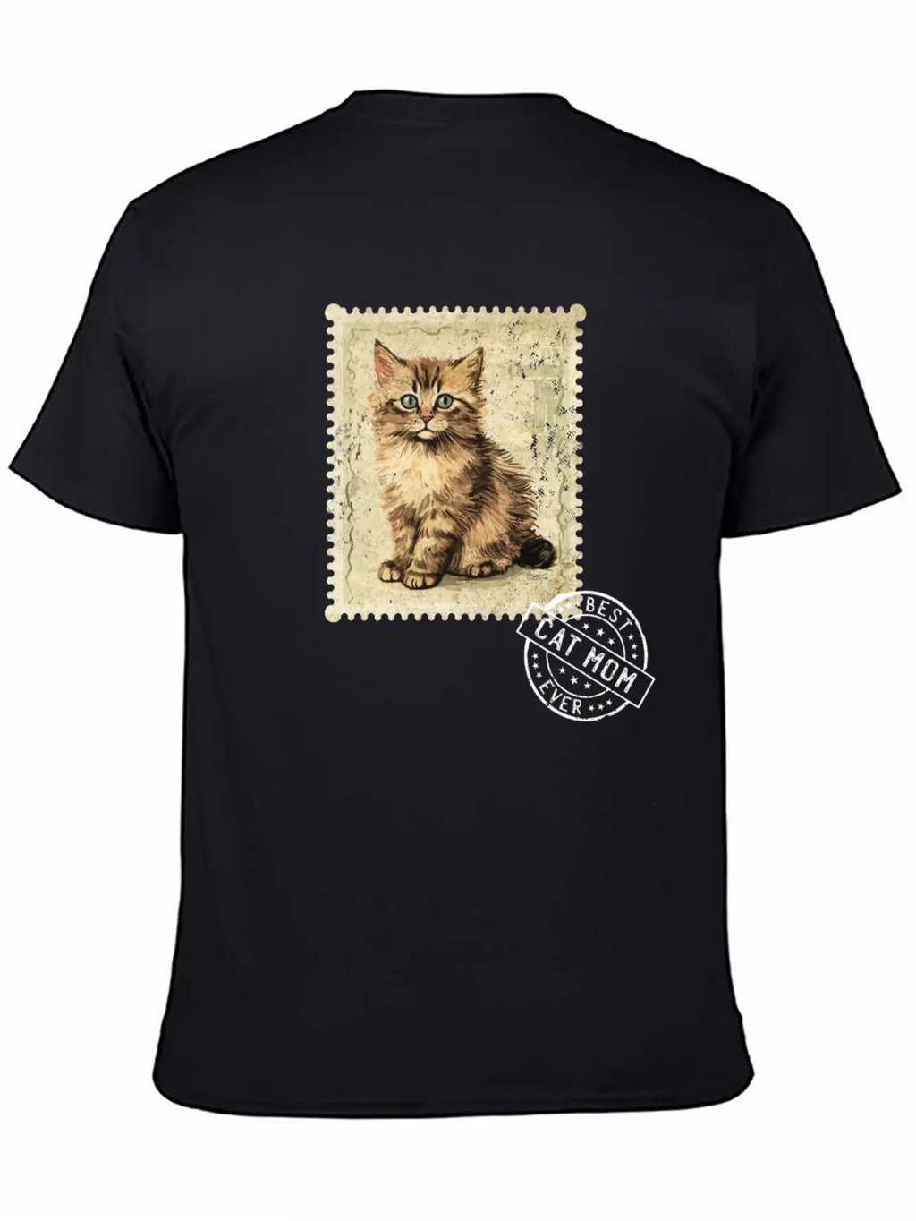 Cat-Mom Kitten-Mommy Cat-Stamp Cats-Moms Timeless Short Sleeve Tee – Comfy And Minimalist Design