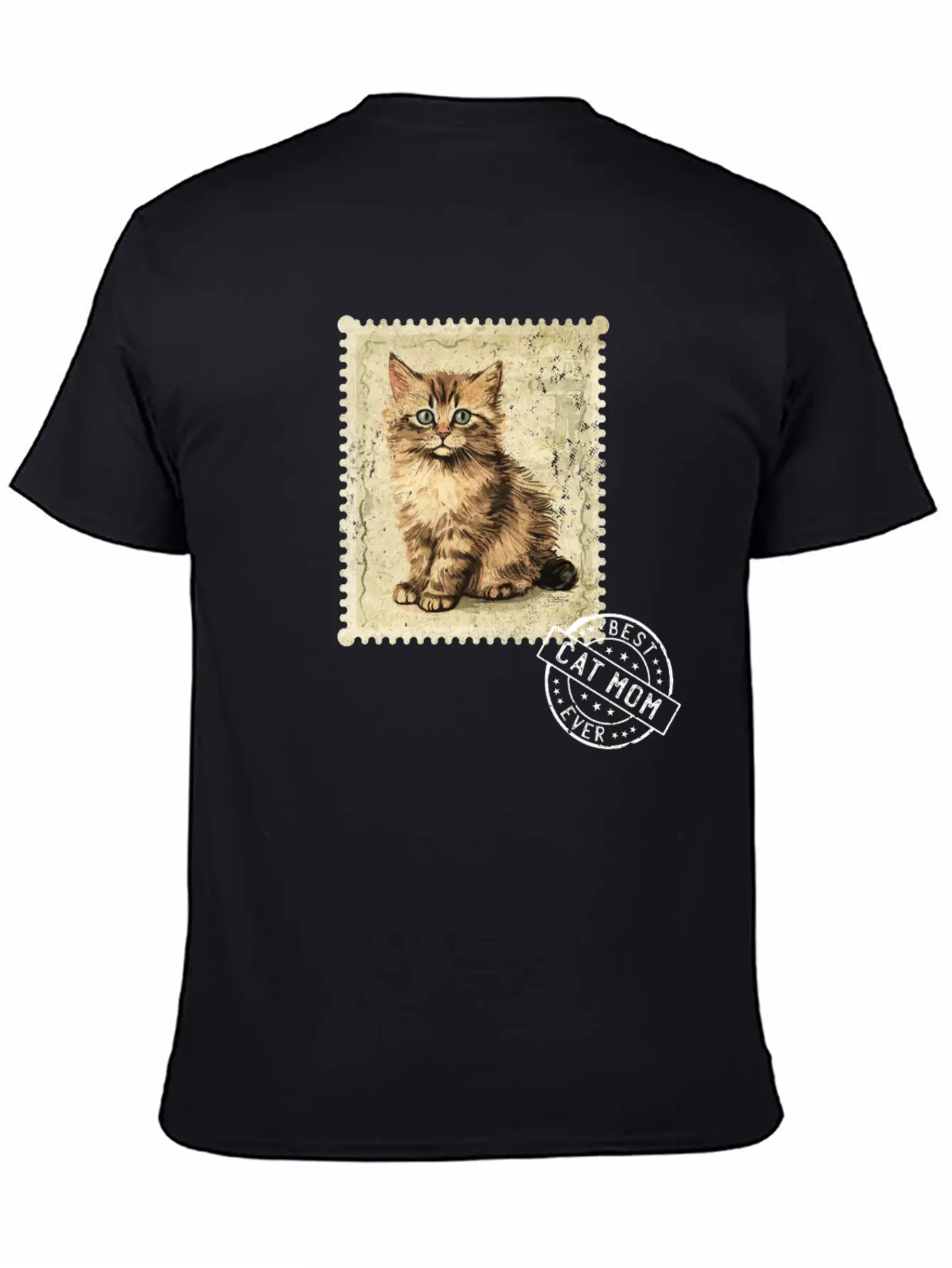Cat-Mom Kitten-Mommy Cat-Stamp Cats-Moms Timeless Short Sleeve Tee – Comfy And Minimalist Design