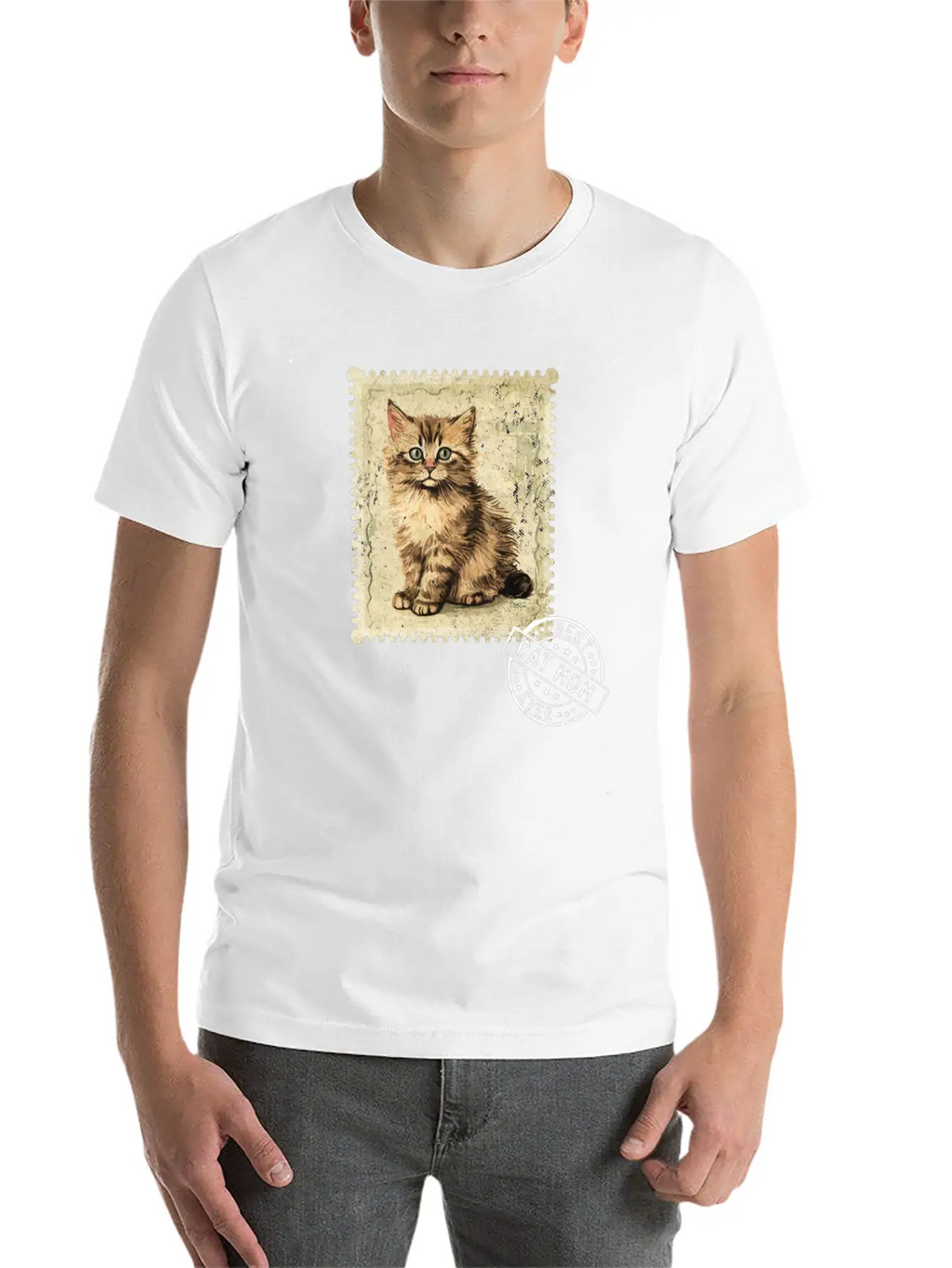 Cat-Mom Kitten-Mommy Cat-Stamp Cats-Moms Timeless Short Sleeve Tee – Comfy And Minimalist Design