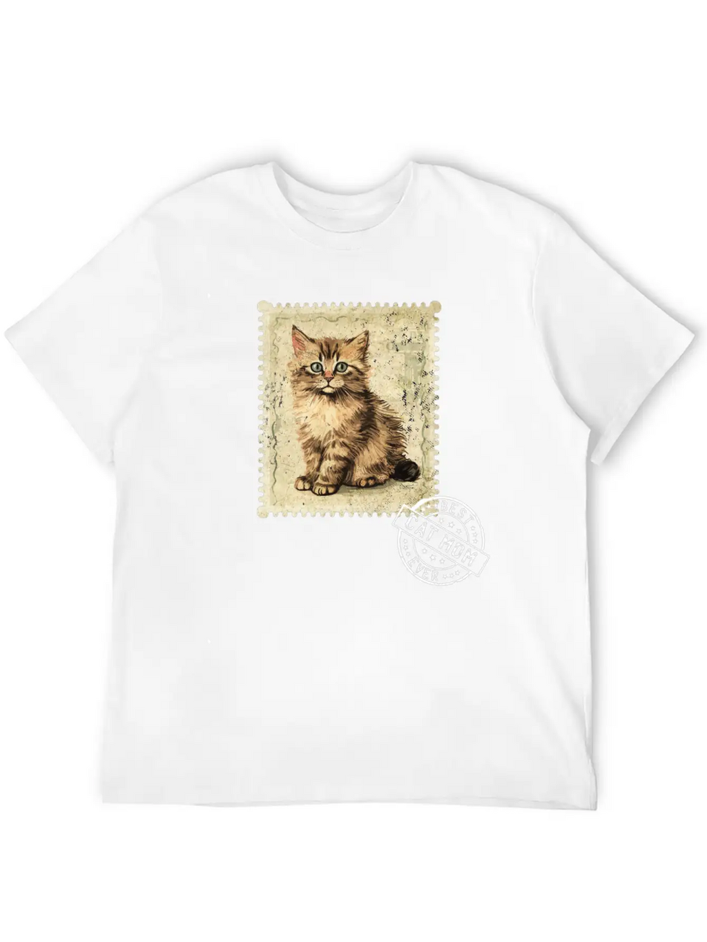 Cat-Mom Kitten-Mommy Cat-Stamp Cats-Moms Timeless Short Sleeve Tee – Comfy And Minimalist Design