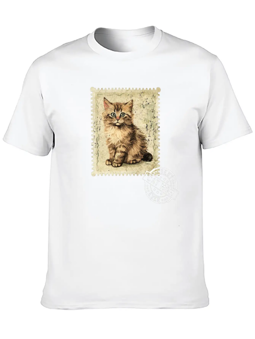 Cat-Mom Kitten-Mommy Cat-Stamp Cats-Moms Timeless Short Sleeve Tee – Comfy And Minimalist Design