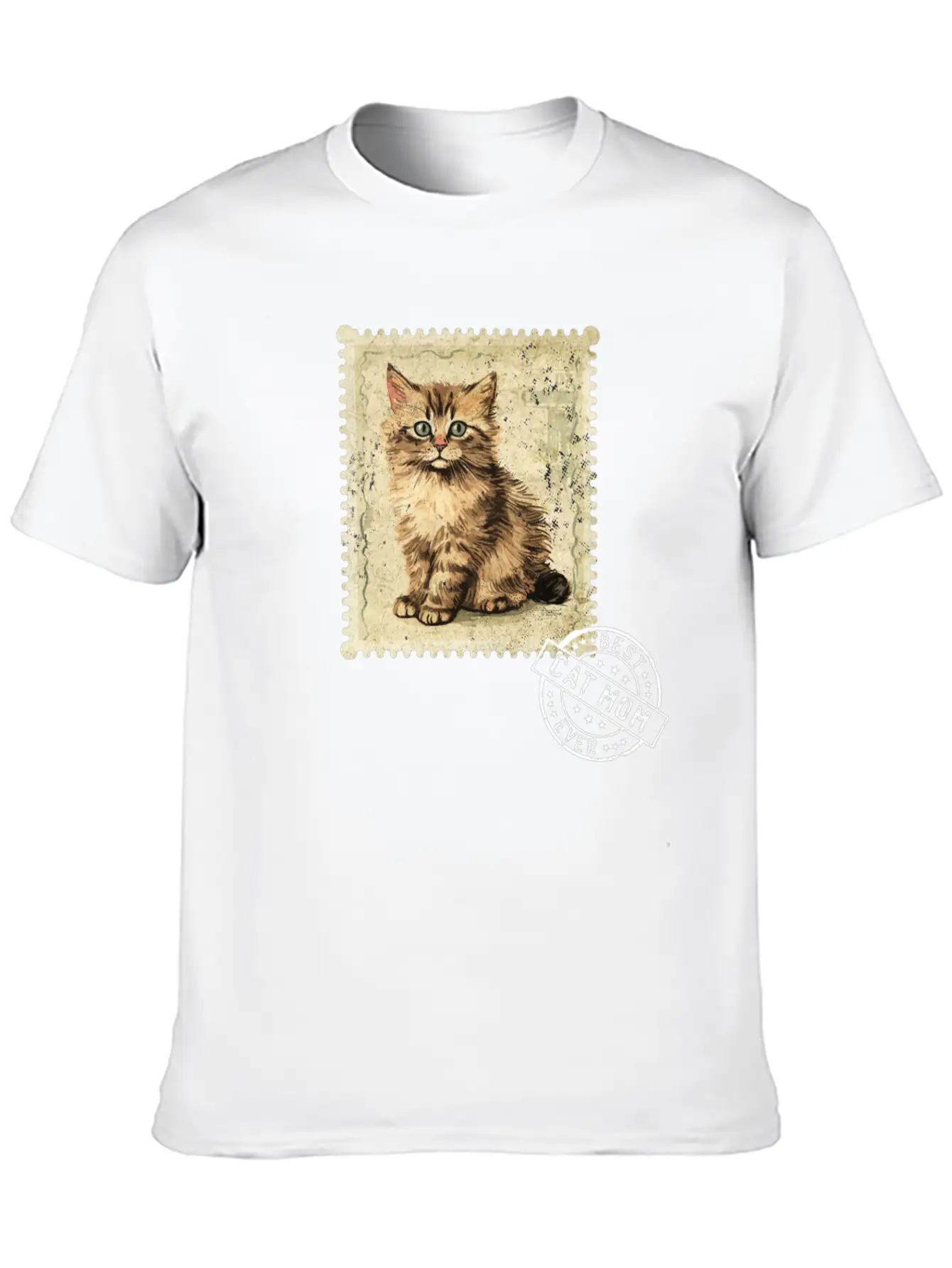 Cat-Mom Kitten-Mommy Cat-Stamp Cats-Moms Timeless Short Sleeve Tee – Comfy And Minimalist Design