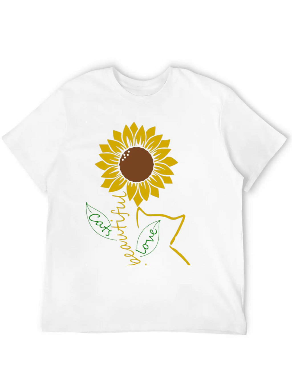 Cat Mom Sunflower Love Classic Cotton Tee – Unisex Comfort For Any Season