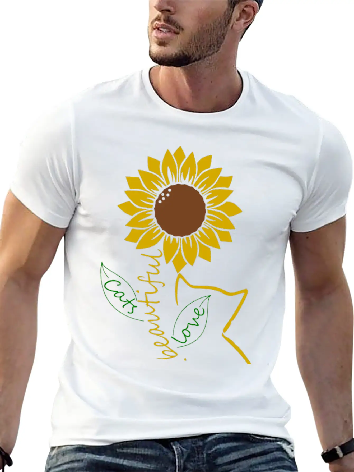 Cat Mom Sunflower Love Classic Cotton Tee – Unisex Comfort For Any Season