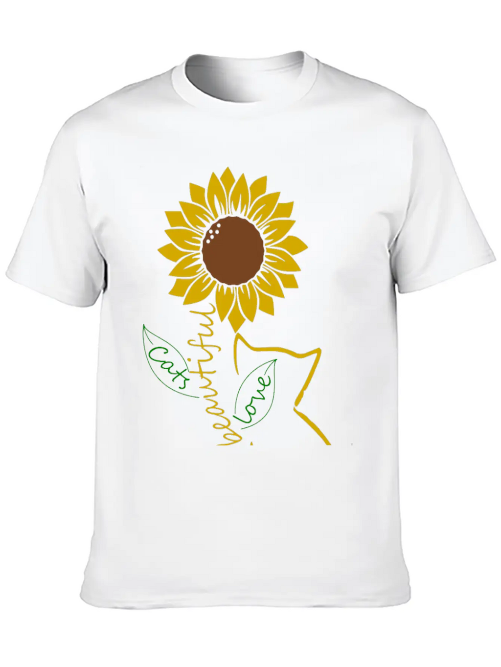 Cat Mom Sunflower Love Classic Cotton Tee – Unisex Comfort For Any Season