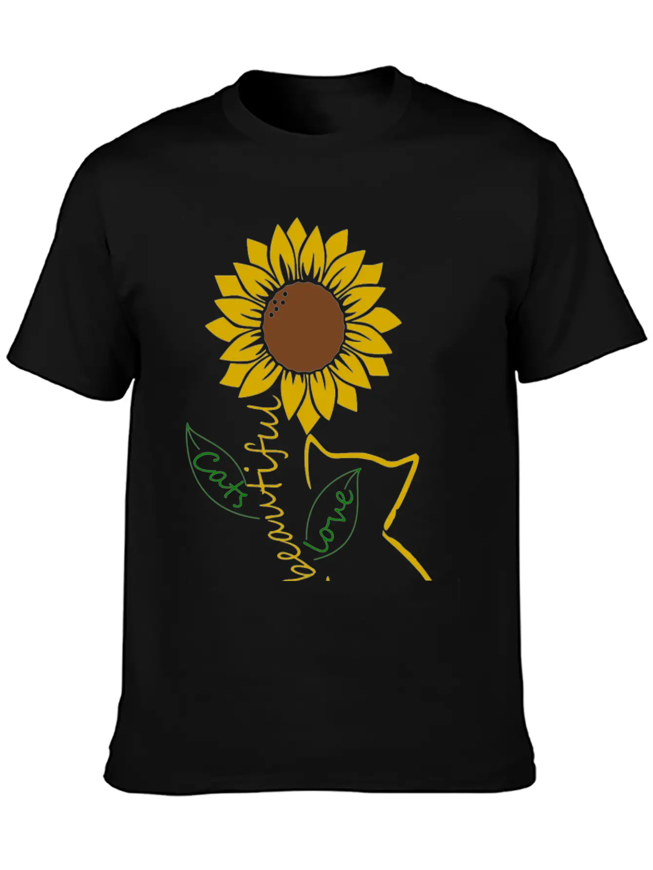 Cat Mom Sunflower Love Classic Cotton Tee – Unisex Comfort For Any Season